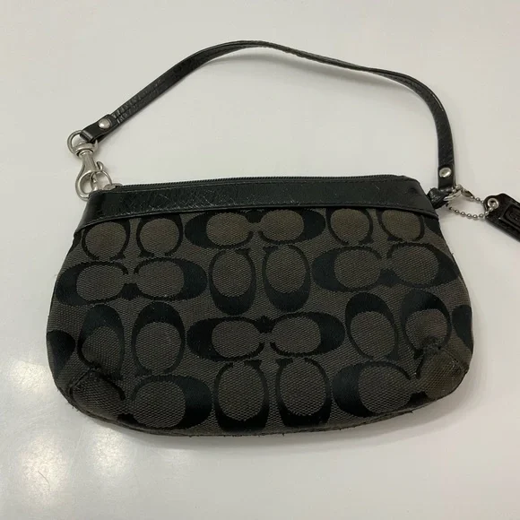 Coach Black Signature Wristlet - Picture 2 of 8